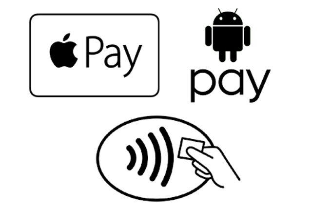 Apple card payment and Google Pay card, photo
